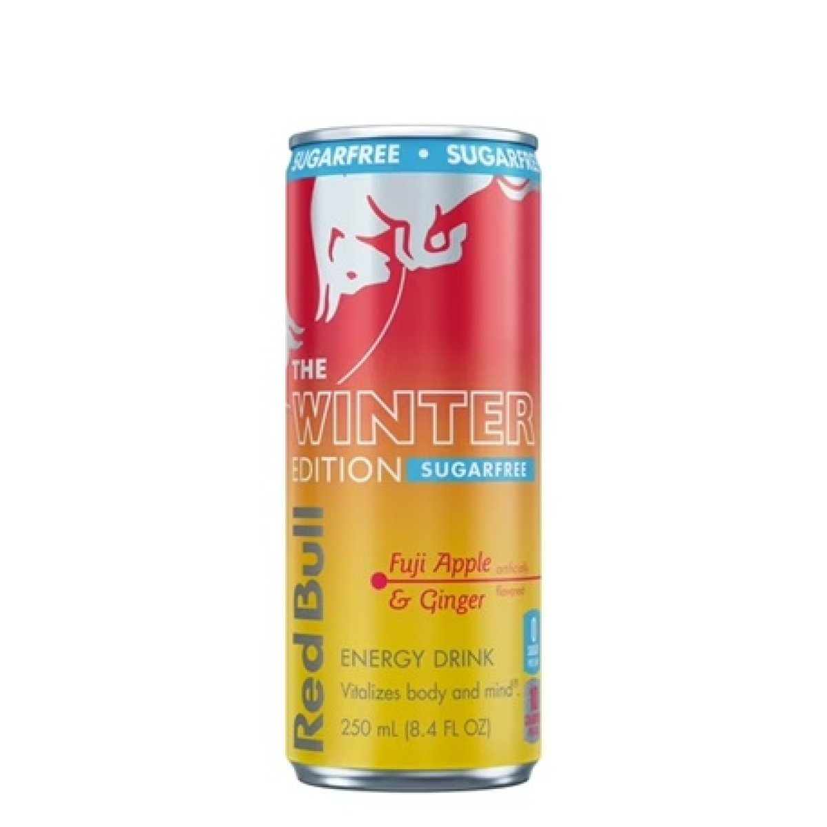 Red Bull Winter Edition Sugar-Free Energy Drink, Fuji Apple and Ginger, 8.4 fl oz Can, 80 mg of Caffeine
