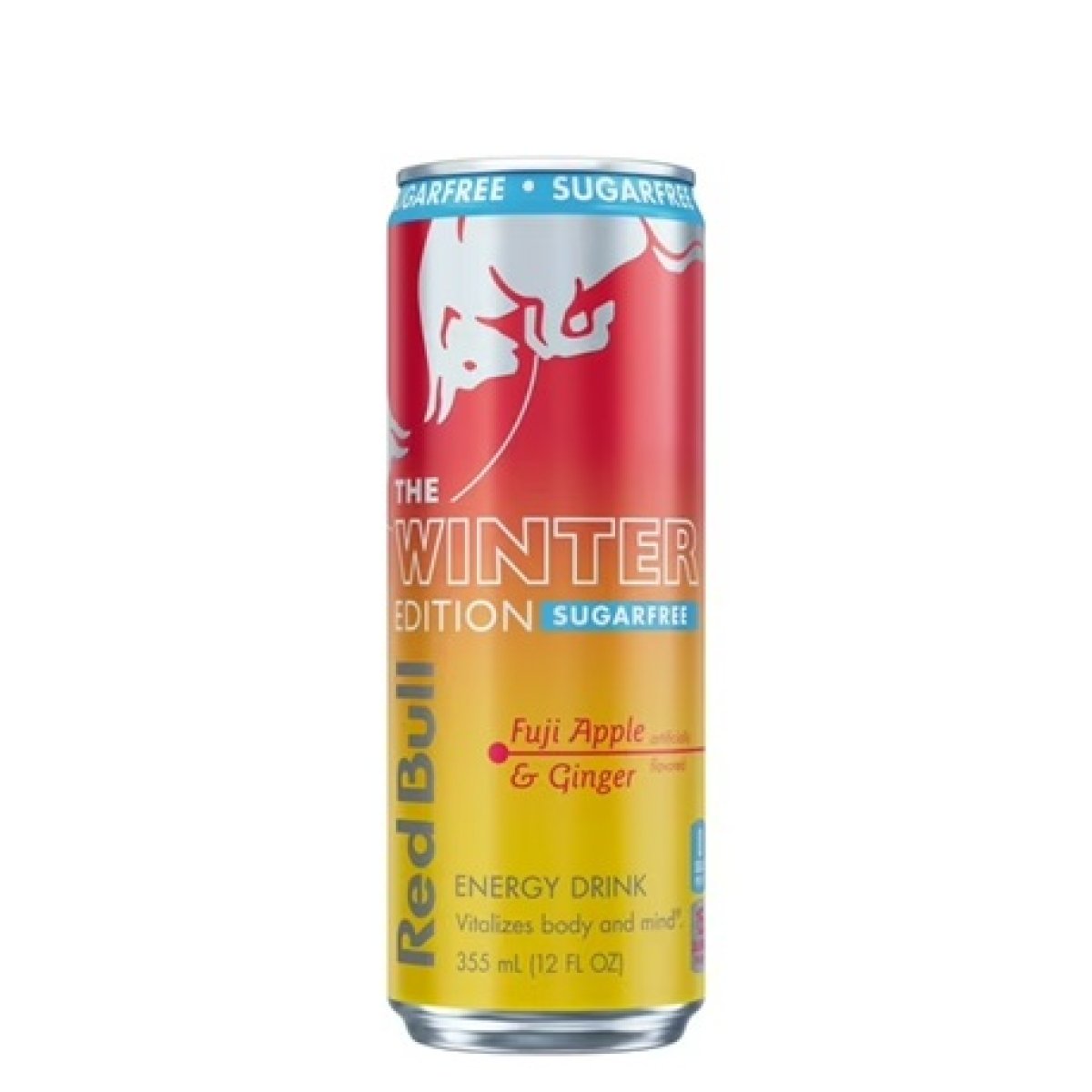 Red Bull Winter Edition Sugar-Free Energy Drink, Fuji Apple and Ginger, 12 fl. oz. Can, 114 mg of Caffeine