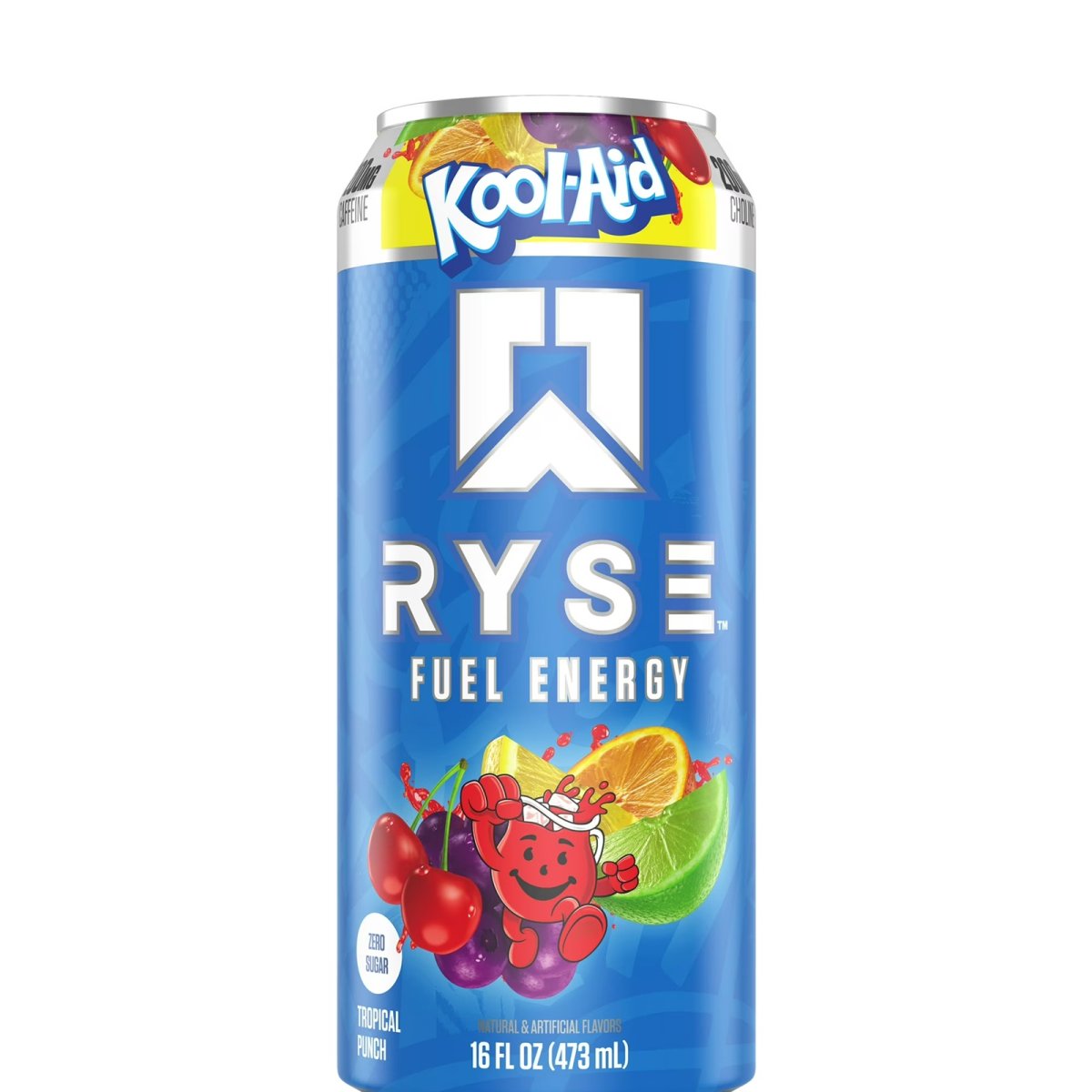 RYSE UP Supplements Fuel Energy Drink, Kool Aid Tropical Punch, 16 fl oz