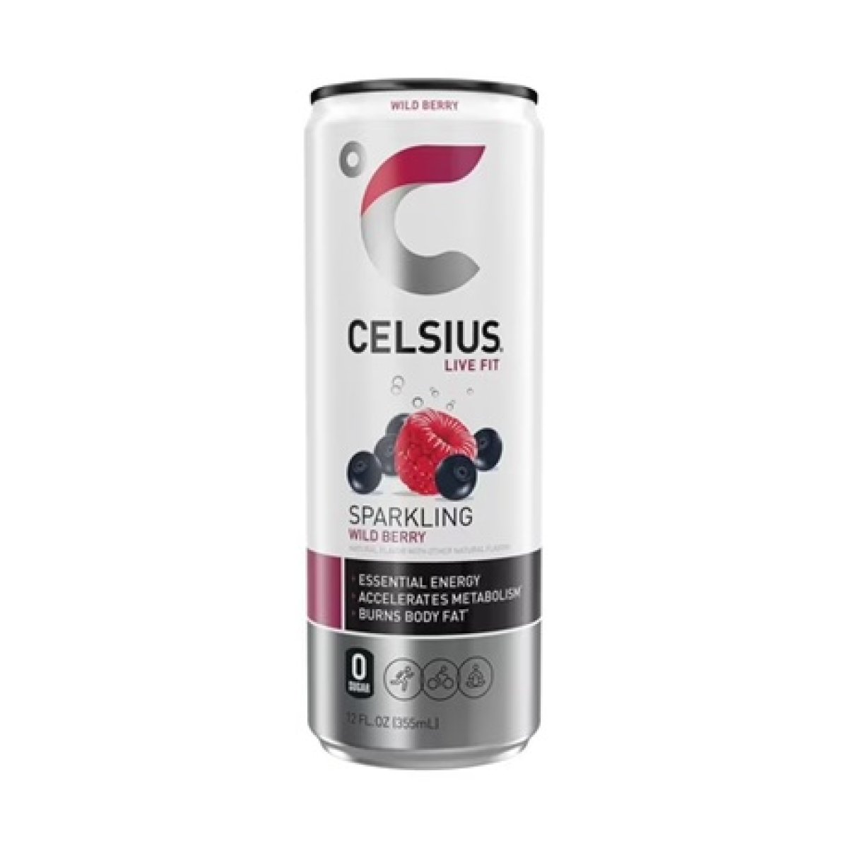 CELSIUS Sparkling Wild Berry, Functional Energy Drink 12 fl oz Individual Can