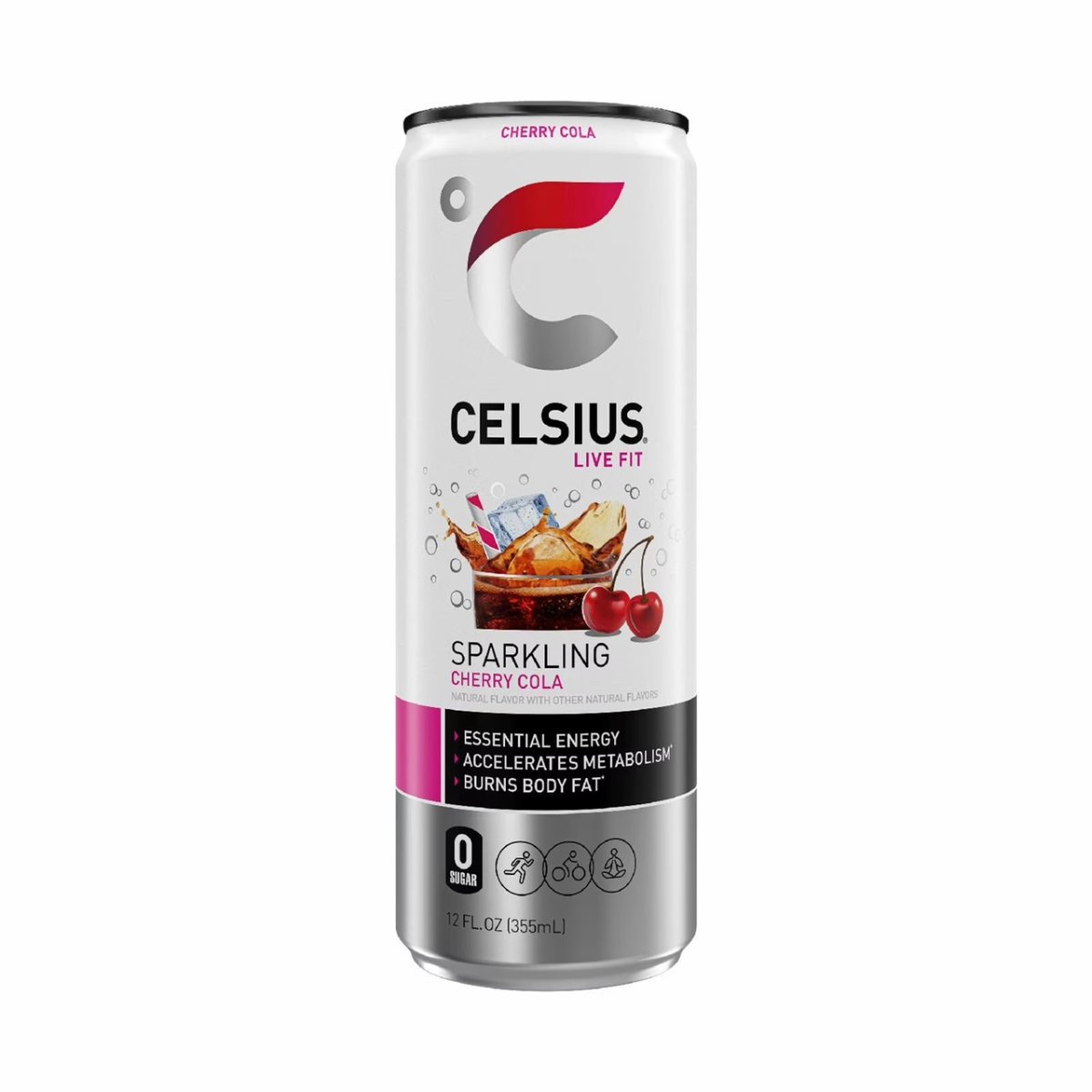 CELSIUS Sparkling Cherry Cola, Functional Energy Drink, 12 fl oz Single Can