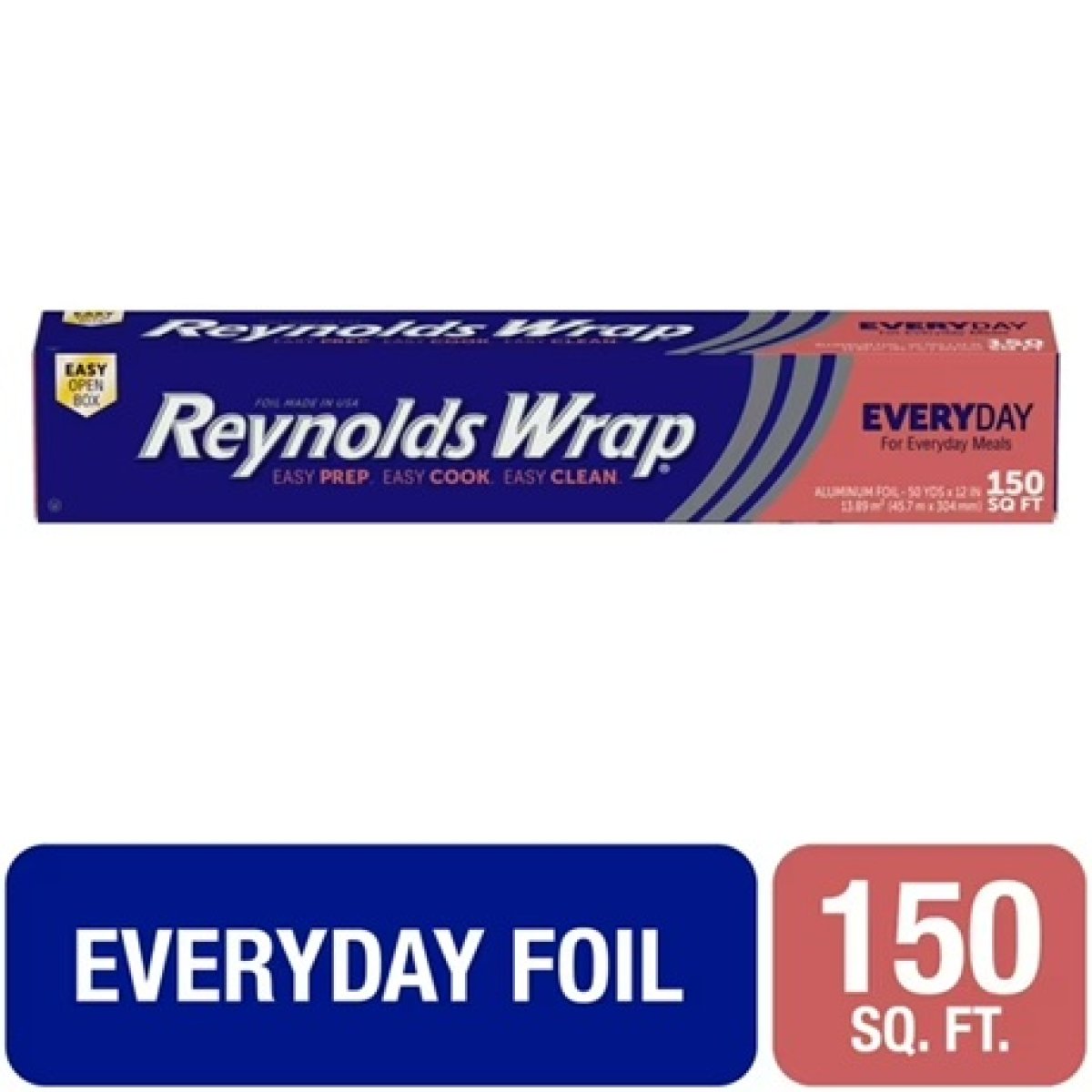 Reynolds Wrap Daily Strength Aluminum Foil Roll 12 Inches Wide, 150 Square Feet Total.