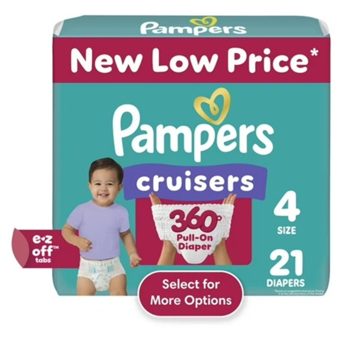 Pampers Cruisers 360 Baby Diapers, Size 4, 21-Count Pack (Select to See More Options)