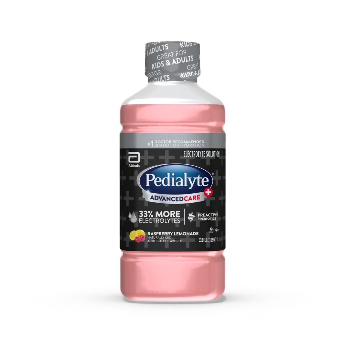 Pedialyte AdvancedCare Plus Electrolyte Drink, Raspberry Lemonade, 1 Liter