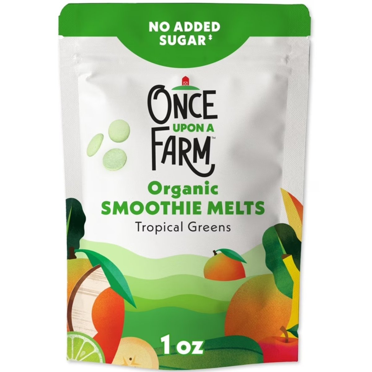 Once Upon a Farm Organic Smoothie Melts, Tropical Greens, 1oz