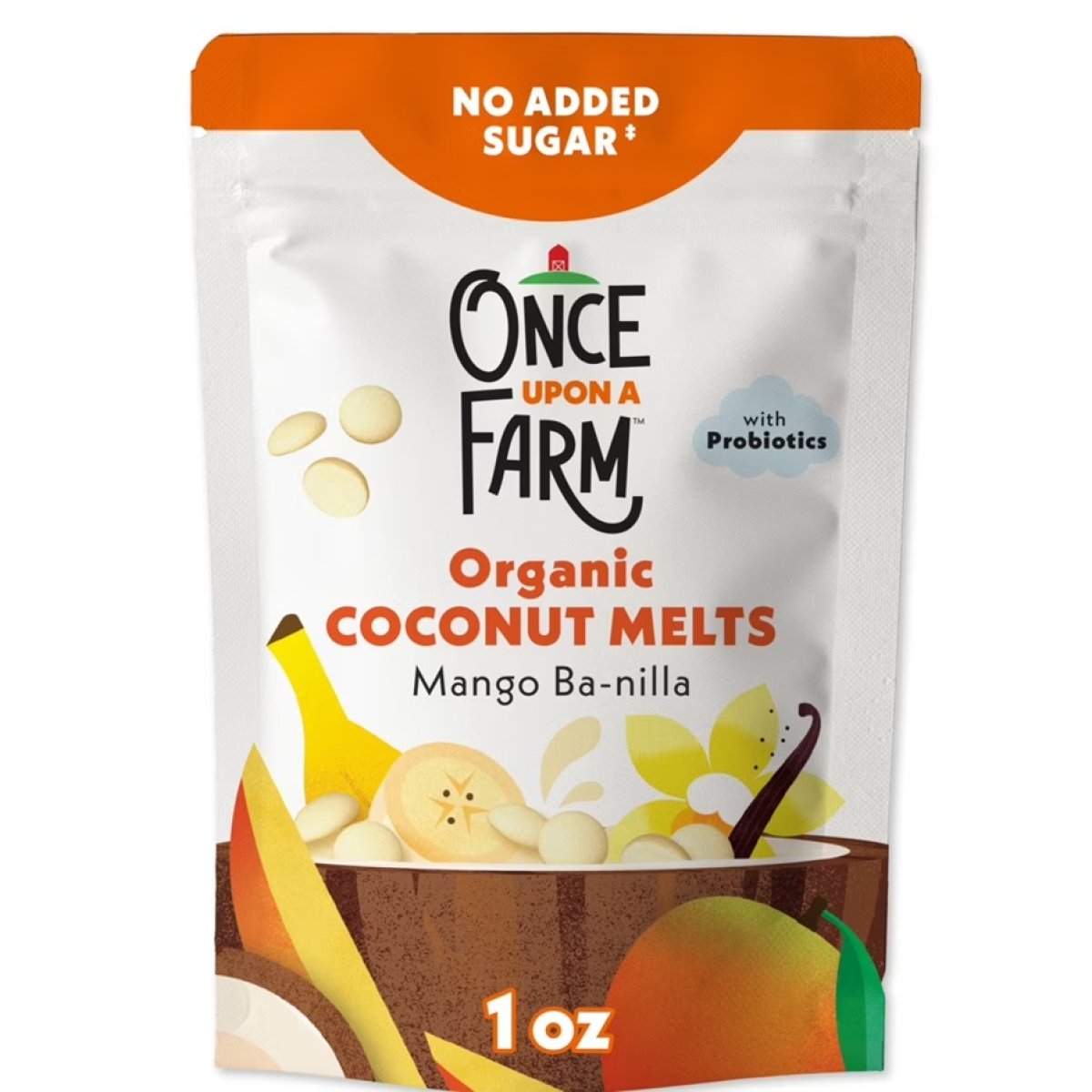 Once Upon a Farm Organic Coconut Melts, Mango Ba-nilla, 1oz
