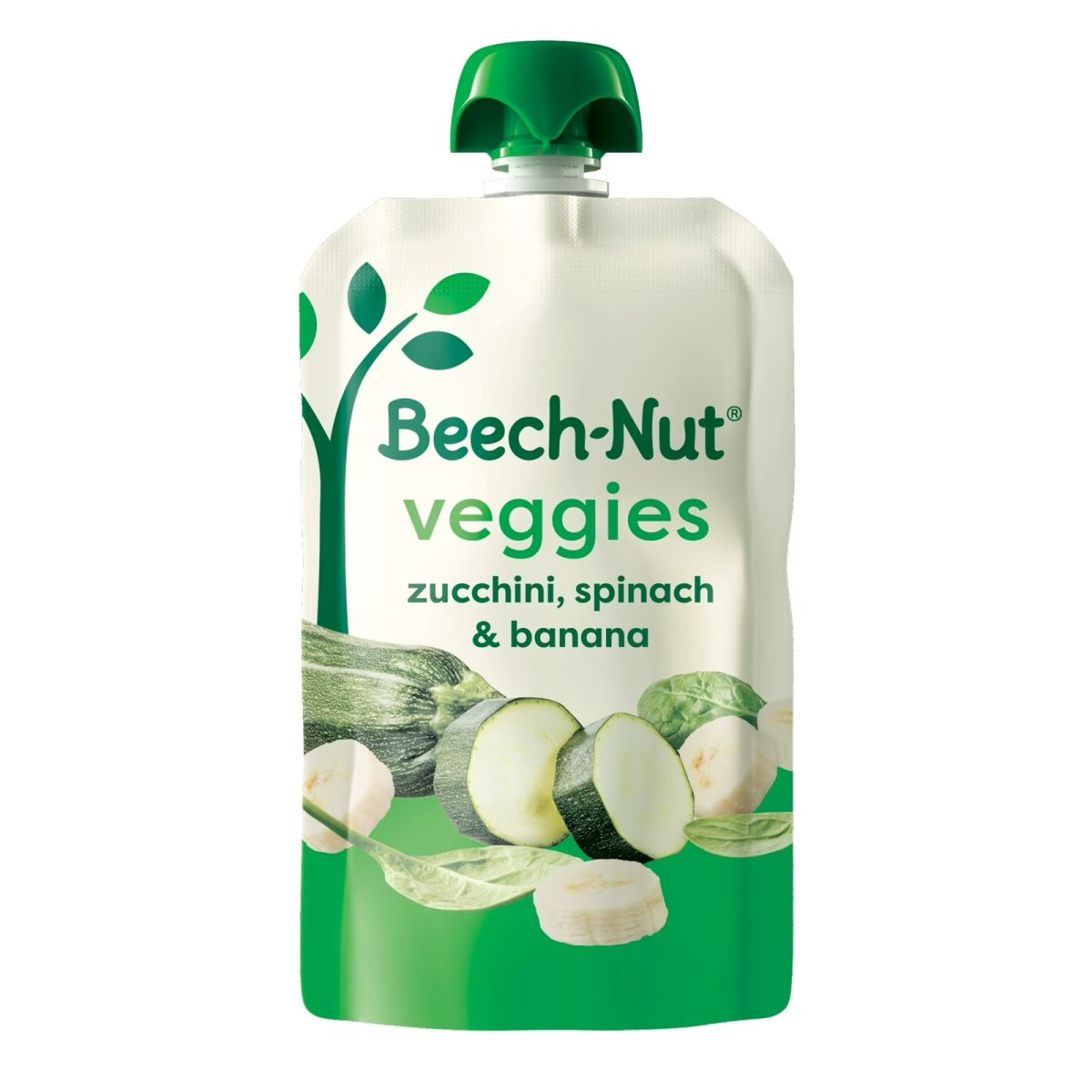 Beech-Nut Veggies Stage 2 Baby Food, Zucchini Spinach & Banana, 3.5 oz Pouch