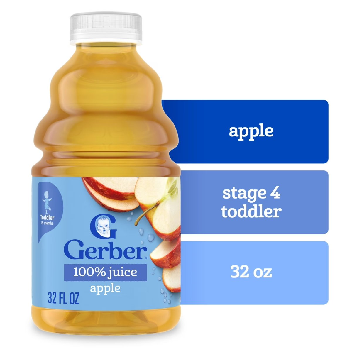 Gerber Apple Juice Fruit Juice, 32 fl oz Bottle