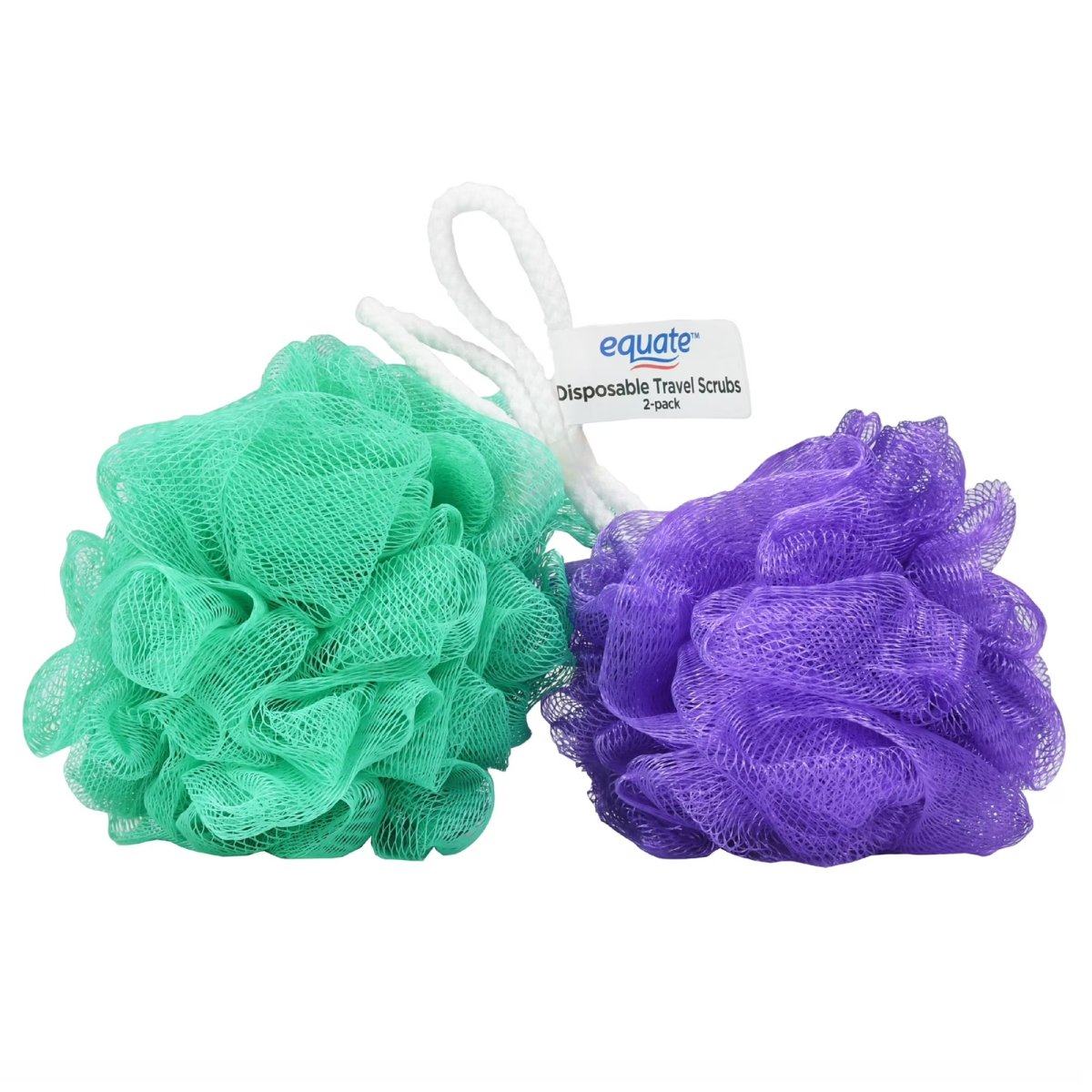 Equate Disposable Travel Body Sponge, 2 Pack, Color May Vary