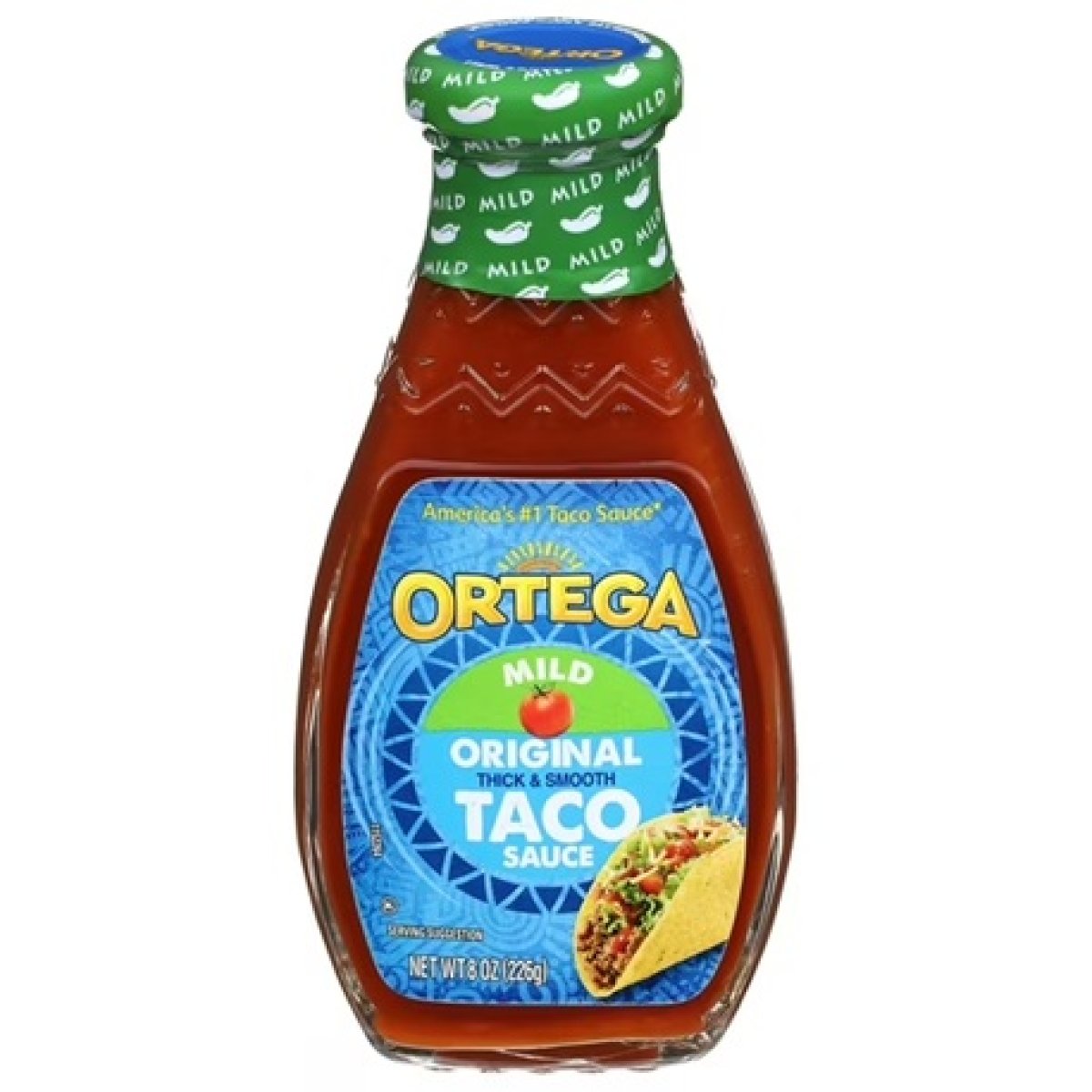 Ortega Original Thick & Smooth Mild Chili Sauce for Tacos and Enchiladas, Kosher, 8 oz