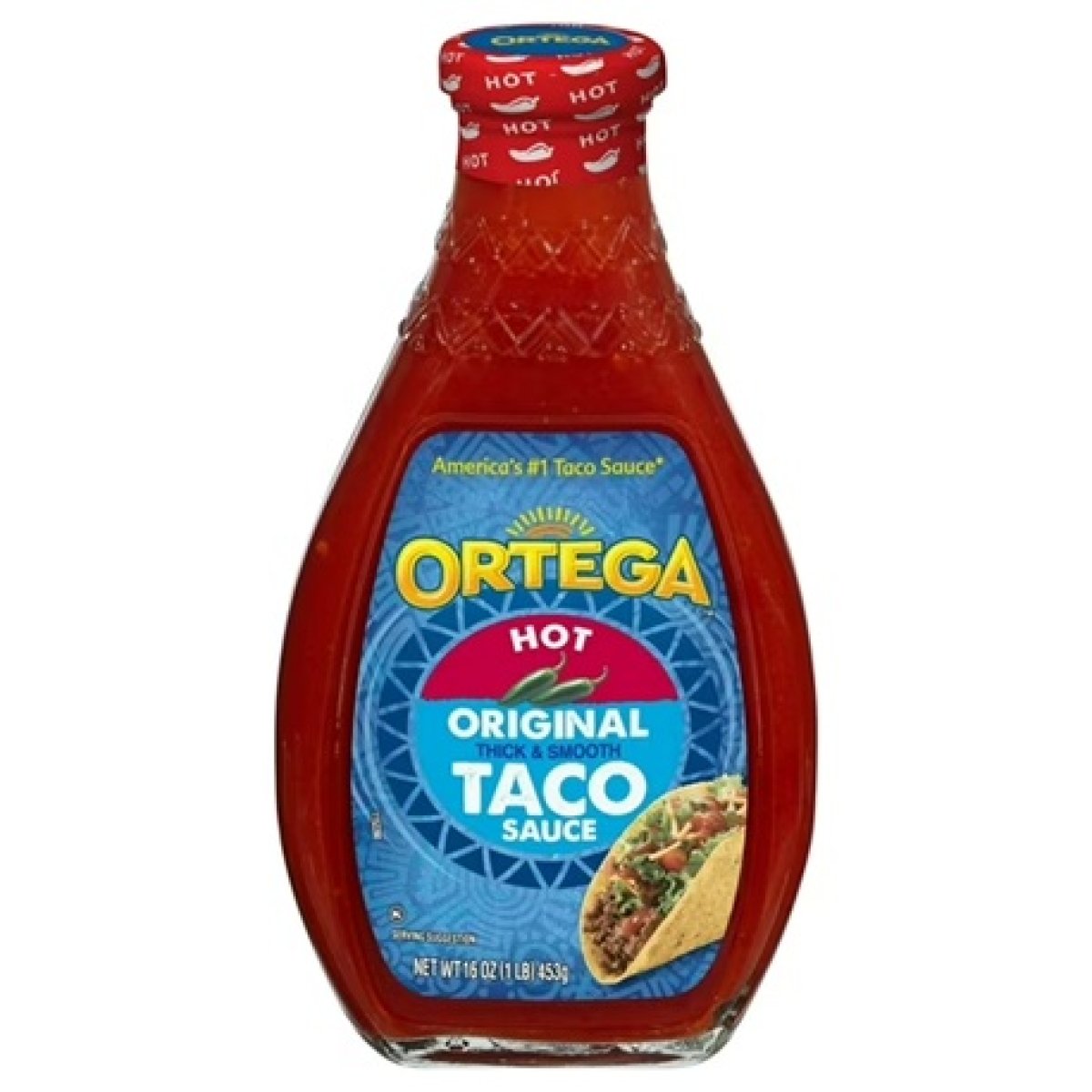Ortega Original Thick & Smooth Hot Taco & Enchilada Chili Sauce, Kosher, 16 oz