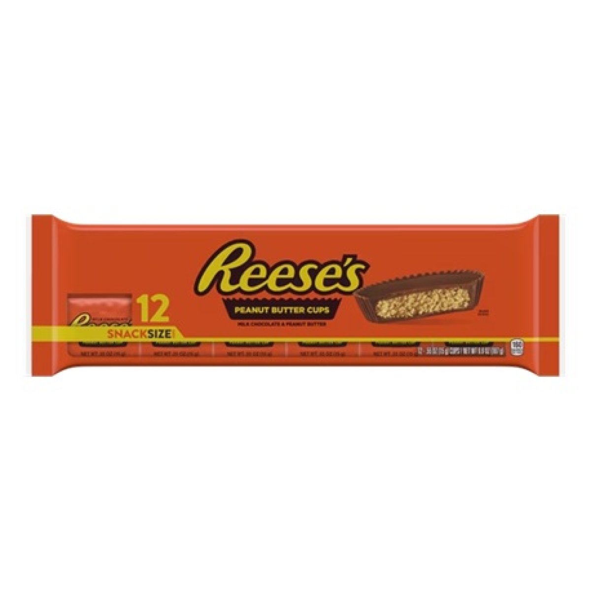 Reese's Milk Chocolate Peanut Butter Cup Snack Size Bar 12-Pack, 6.6 oz