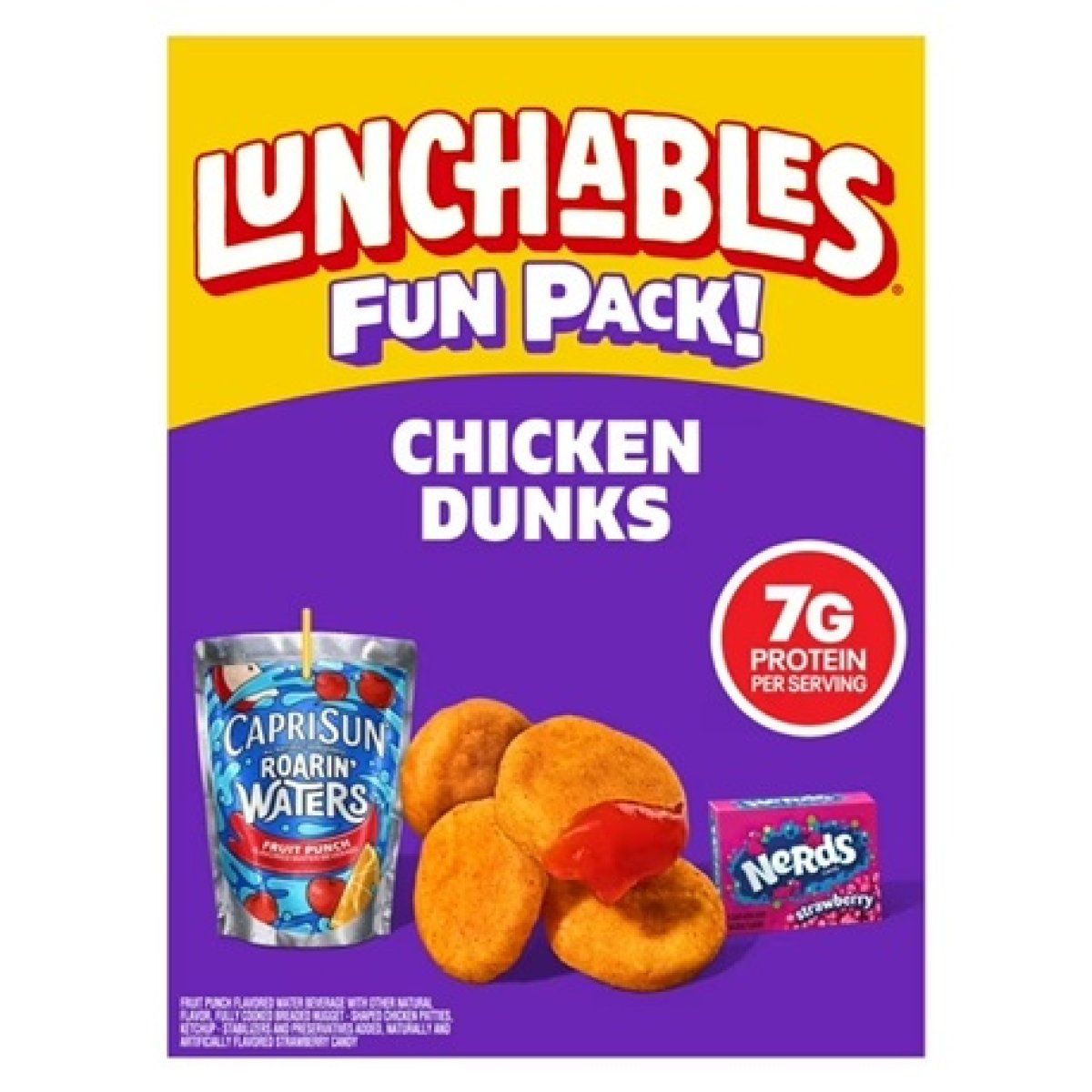Lunchables Chicken Dunks with Capri Sun Roarin' Waters Fruit Punch and Nerds Fun Pack, 3.8 oz & 6 fl oz Package