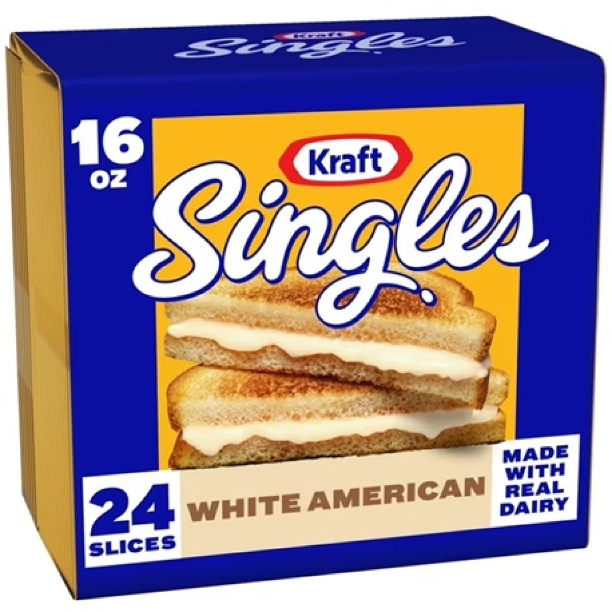 Kraft Singles White American Slices, 24 ct Pack