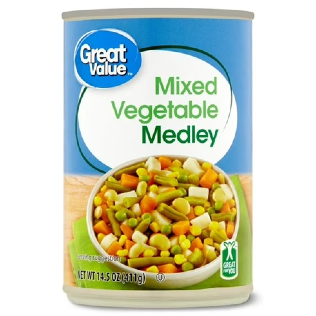 Great Value Mixed Vegetables, Canned Mixed Vegetables, 14.5 oz Can