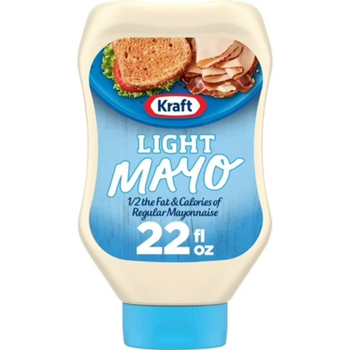 Kraft Light Mayo with 1/2 the Fat and Calories of Regular Mayonnaise Squeeze Bottle, 22 fl oz