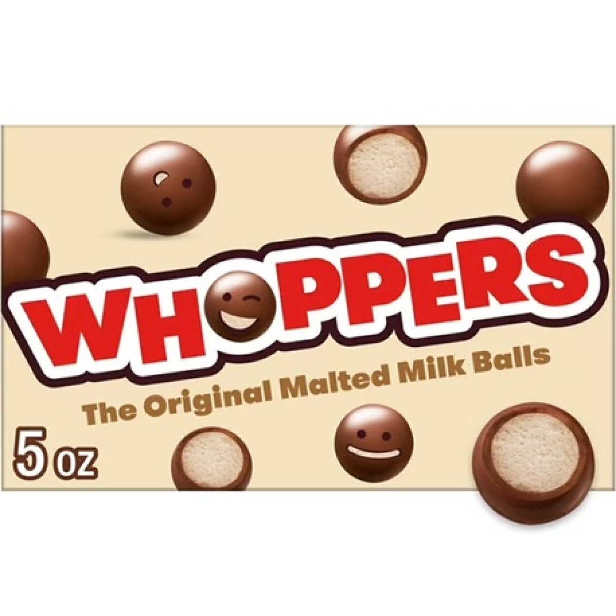 Whoppers Malted Milk Balls Candy, Box 5 oz