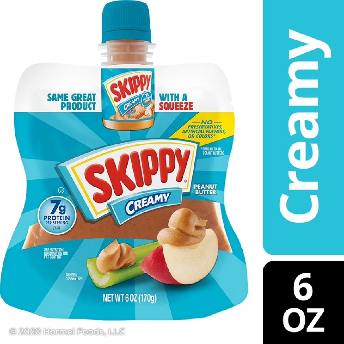 SKIPPY Creamy Peanut Butter Squeezer Pack, 6 OZ