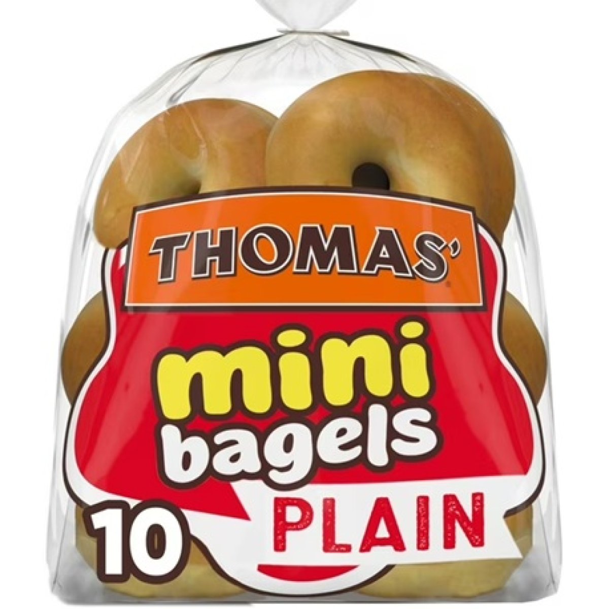 Thomas Simple Mini Bagels 10 Count, Kosher Mini Bagels, 15 oz Bag