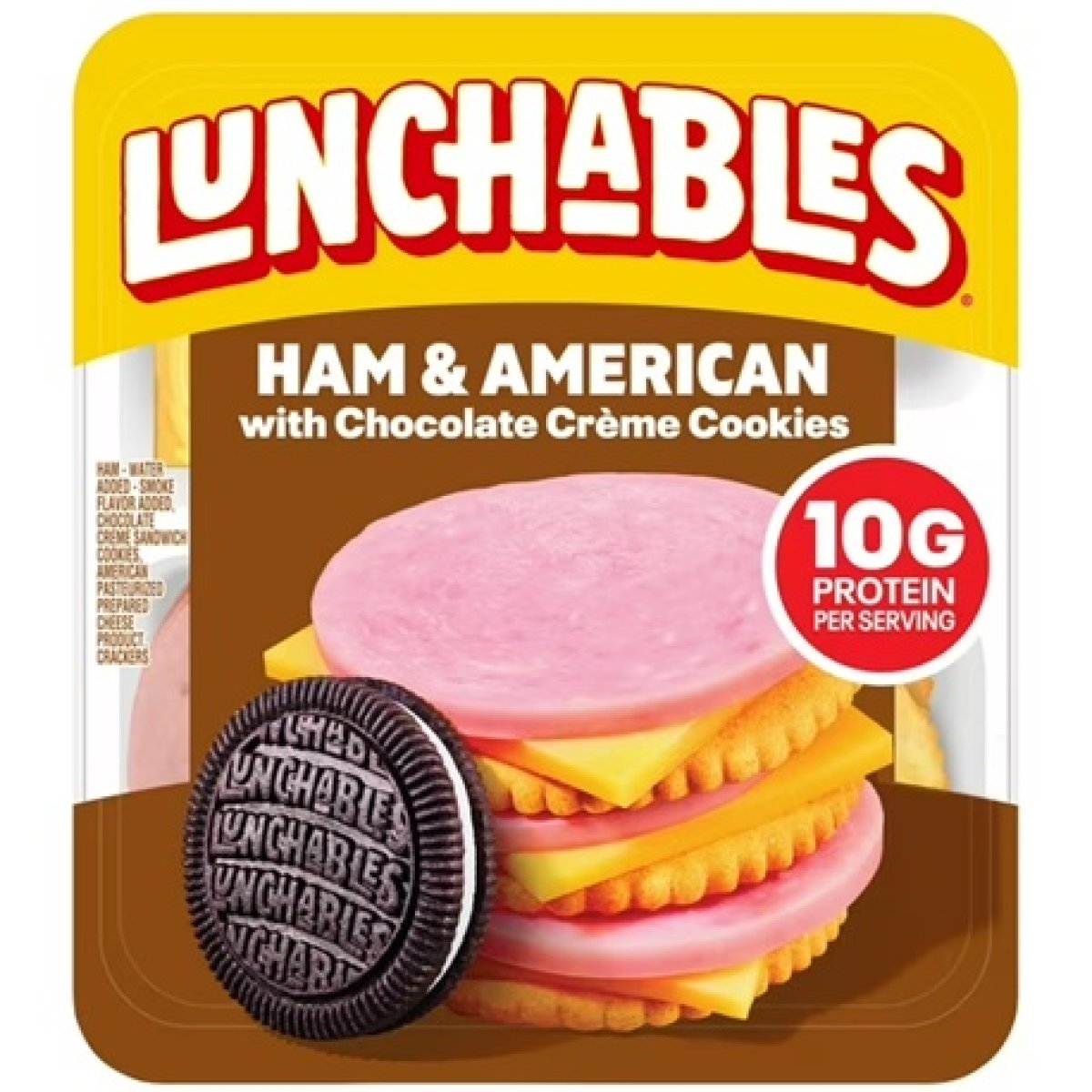 Lunchables Ham and Americano with Chocolate Cream Cookies, 3.2 oz Pack