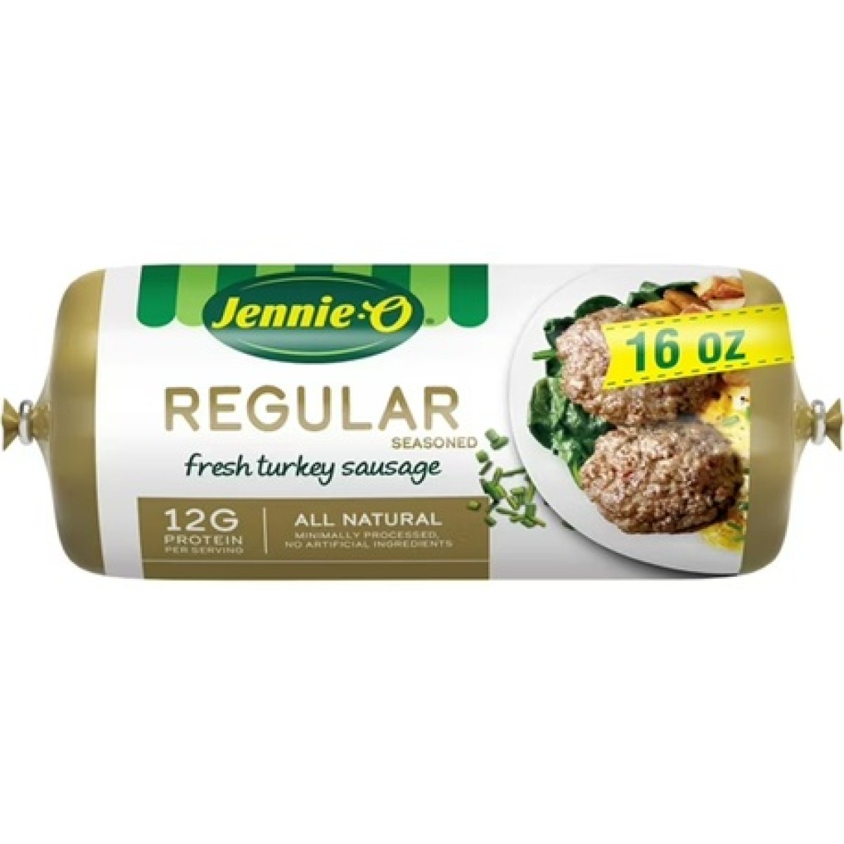 JENNIE-O Fresh All Natural Lean Ground Turkey Sausage, Minimally Processed, No Artificial Ingredients, Refrigerated, 1 Pound Plastic Roll