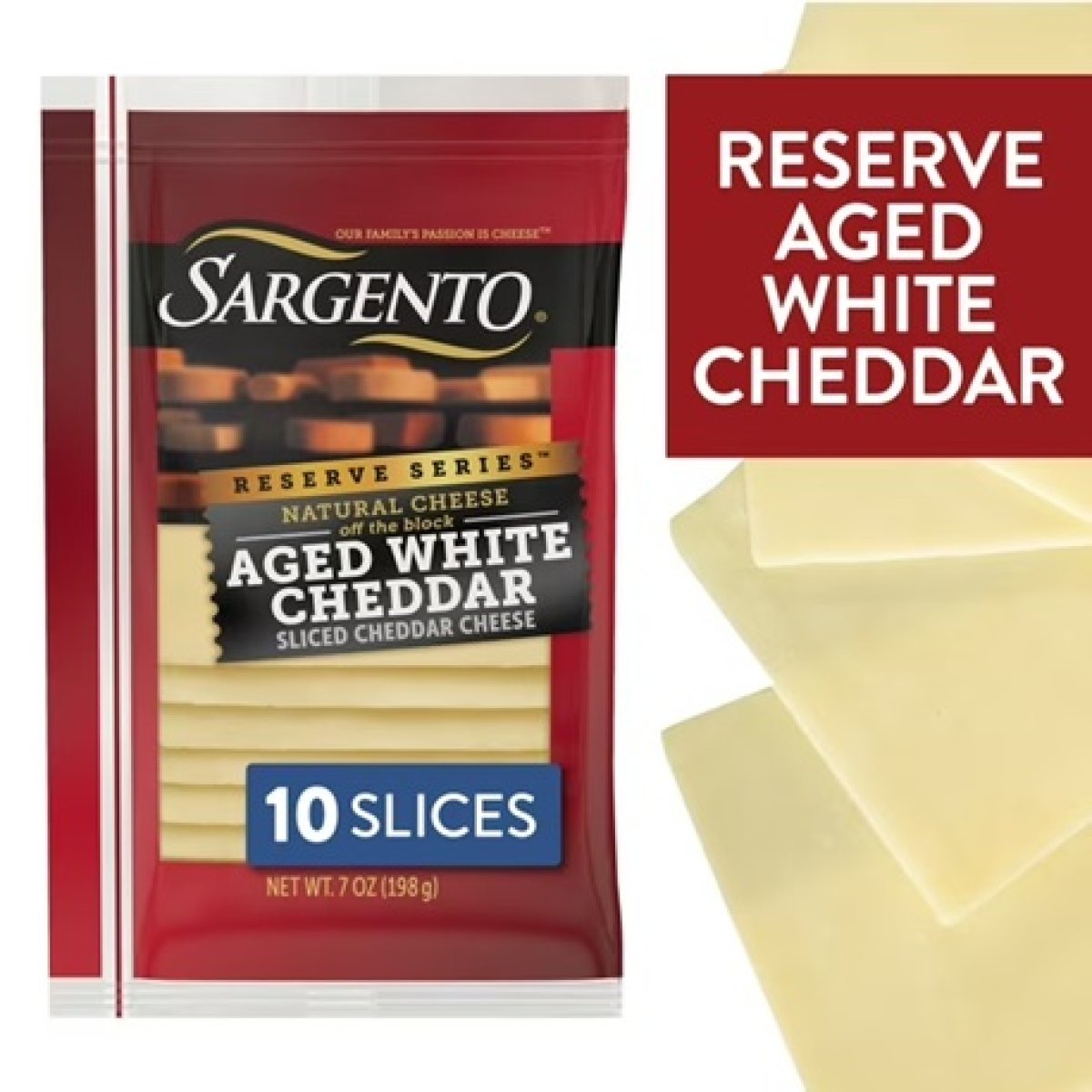 Sargento® Reserve Series™ Aged White Natural Cheddar Cheese, 10 Slices