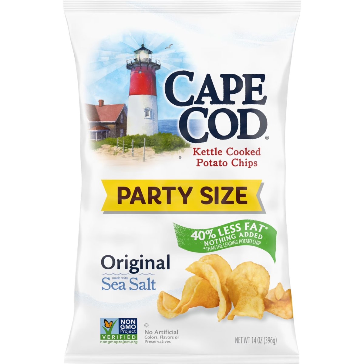 Cape Cod Potato Chips, Original Less Fat Chips, Party Size 14 oz