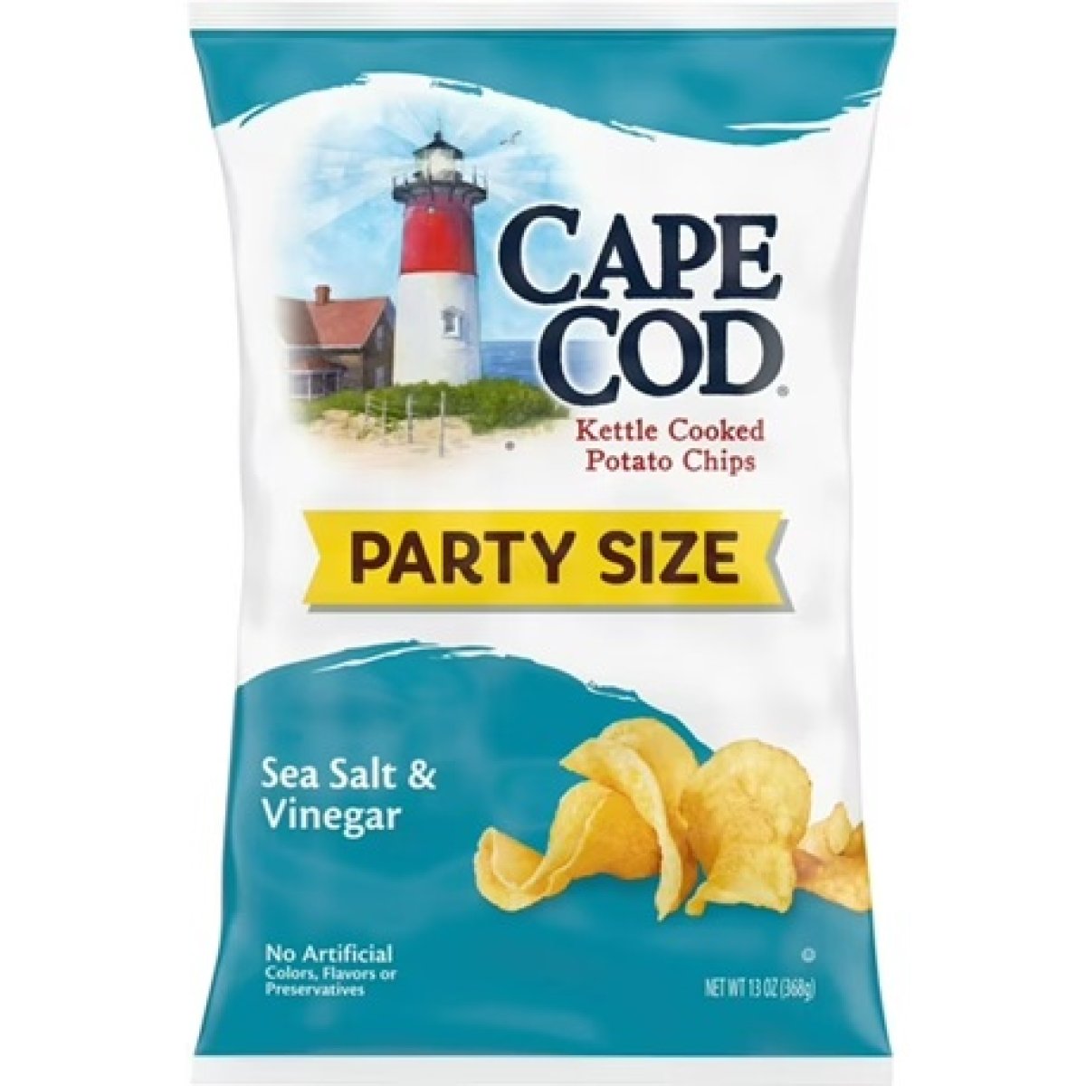 Cape Cod Potato Chips, Sea Salt and Vinegar Kettle Chips, 13 oz Party Size