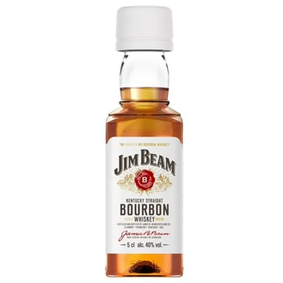 Jim Beam Bourbon Straight White Label Pet Bottles 50ml, 40% ABV