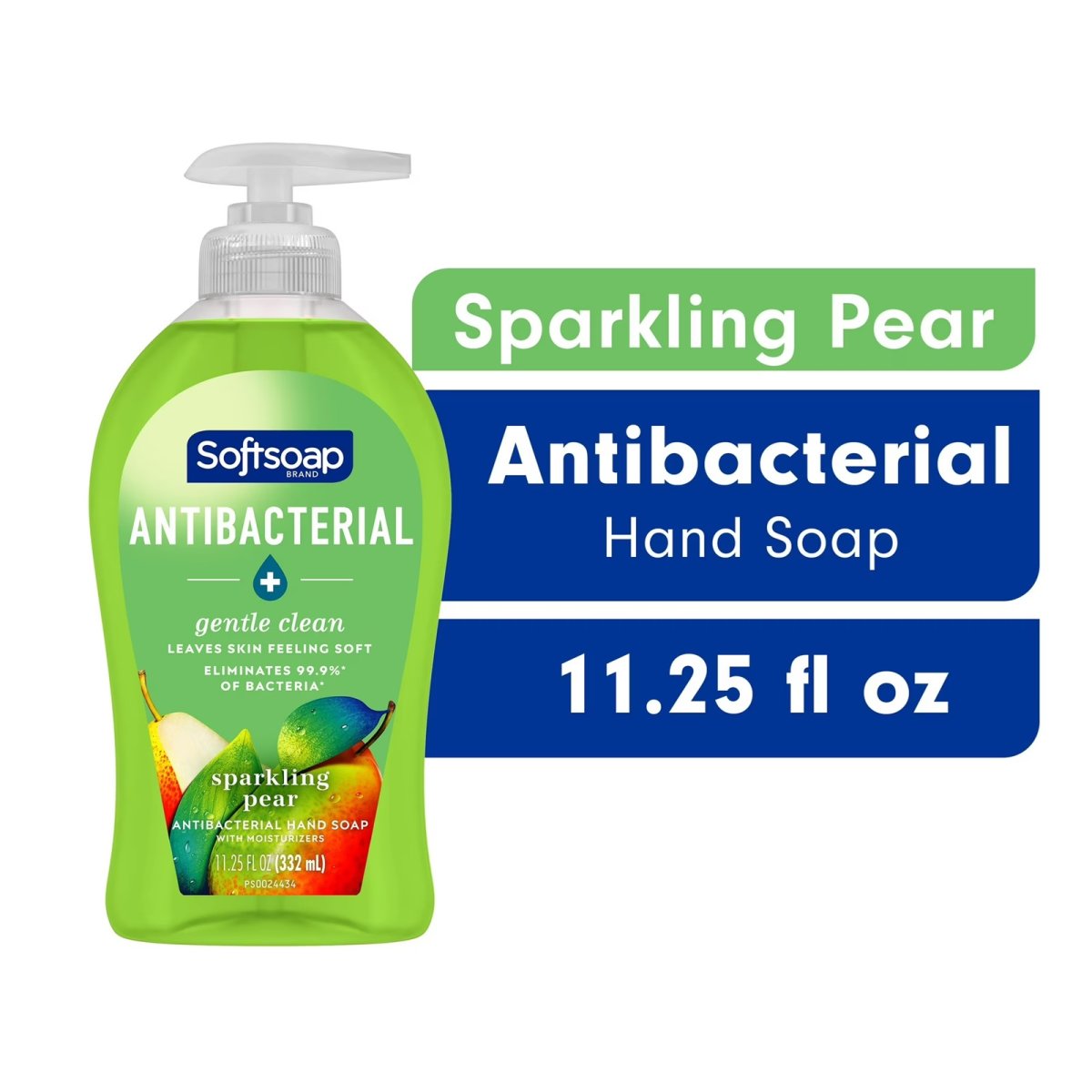 Softsoap Antibacterial Liquid Hand Soap, Bright Pear, 11.25 fl oz Bottle