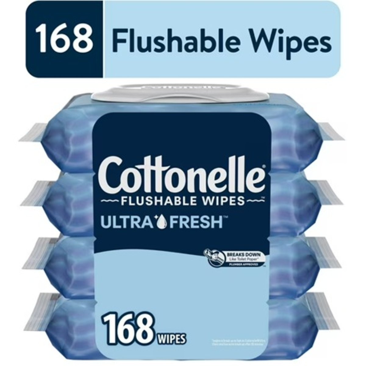 Cottonelle Ultrafresh Baby Wipes, 4 Packs with Flip Lid