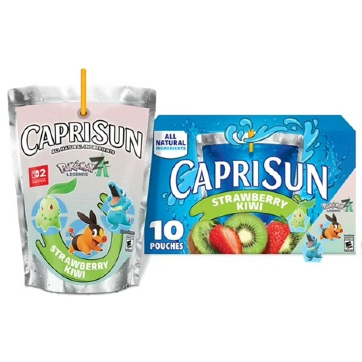 Capri Sun Kiwi and Strawberrys Flavored Juice Drink Mix, 10-Count Box, 6 fl oz Pouches
