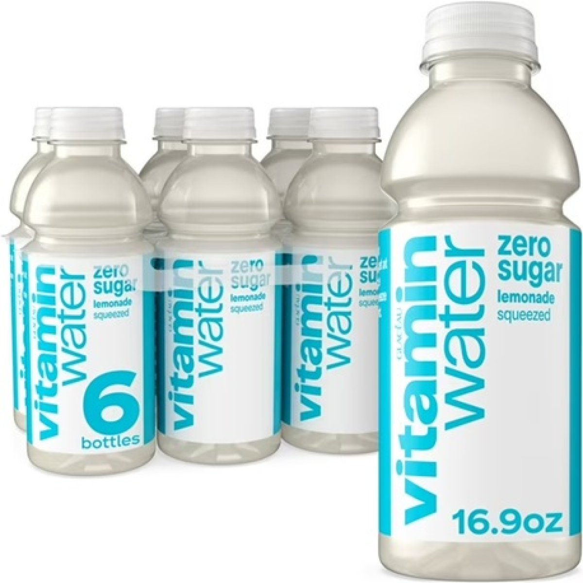 vitaminwater Zero Sugar-Squeezed Lemonade Flavored Water Drink 16.9 fl oz, 6 Pack