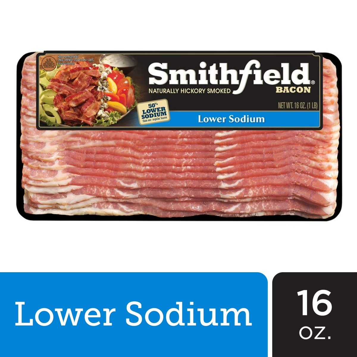 Smithfield Naturally Walnut Smoky Low Sodium Bacon, 16 oz
