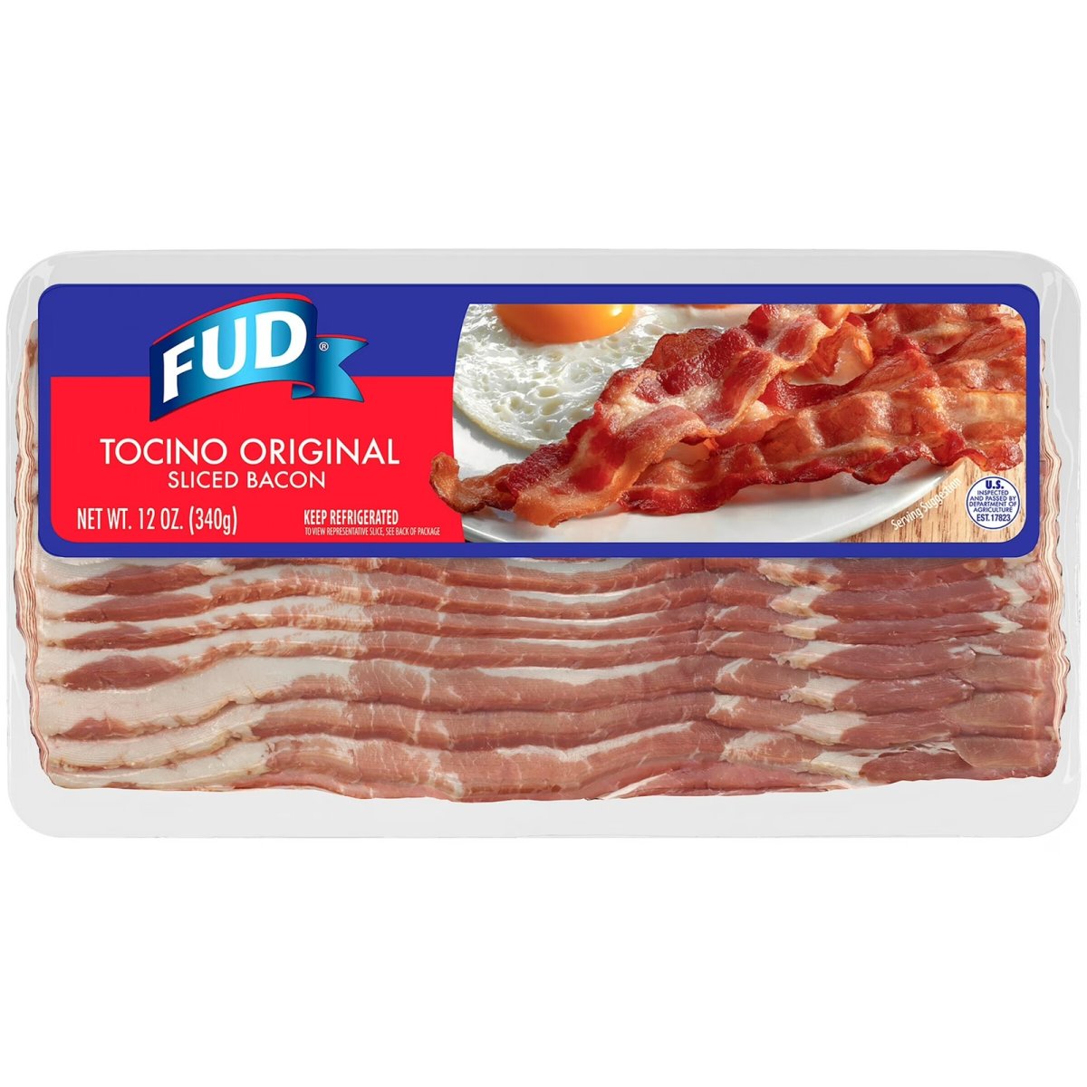 Fud Original Bacon, 12 oz, Refrigerated, Ready to Cook