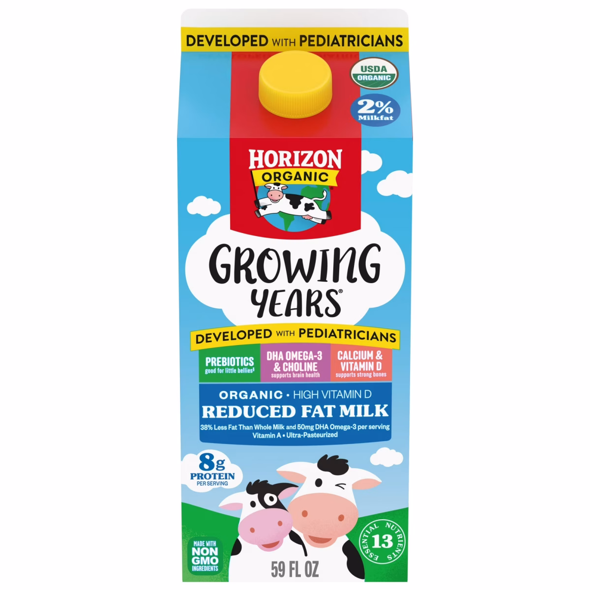 Horizon Organic Growing Years Organic 2% Milk, 59 fl oz Carton