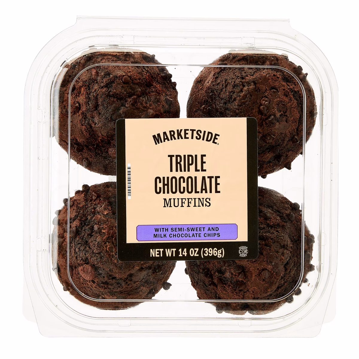 Marketside Triple Chocolate Muffins, 14 oz, 4 Count