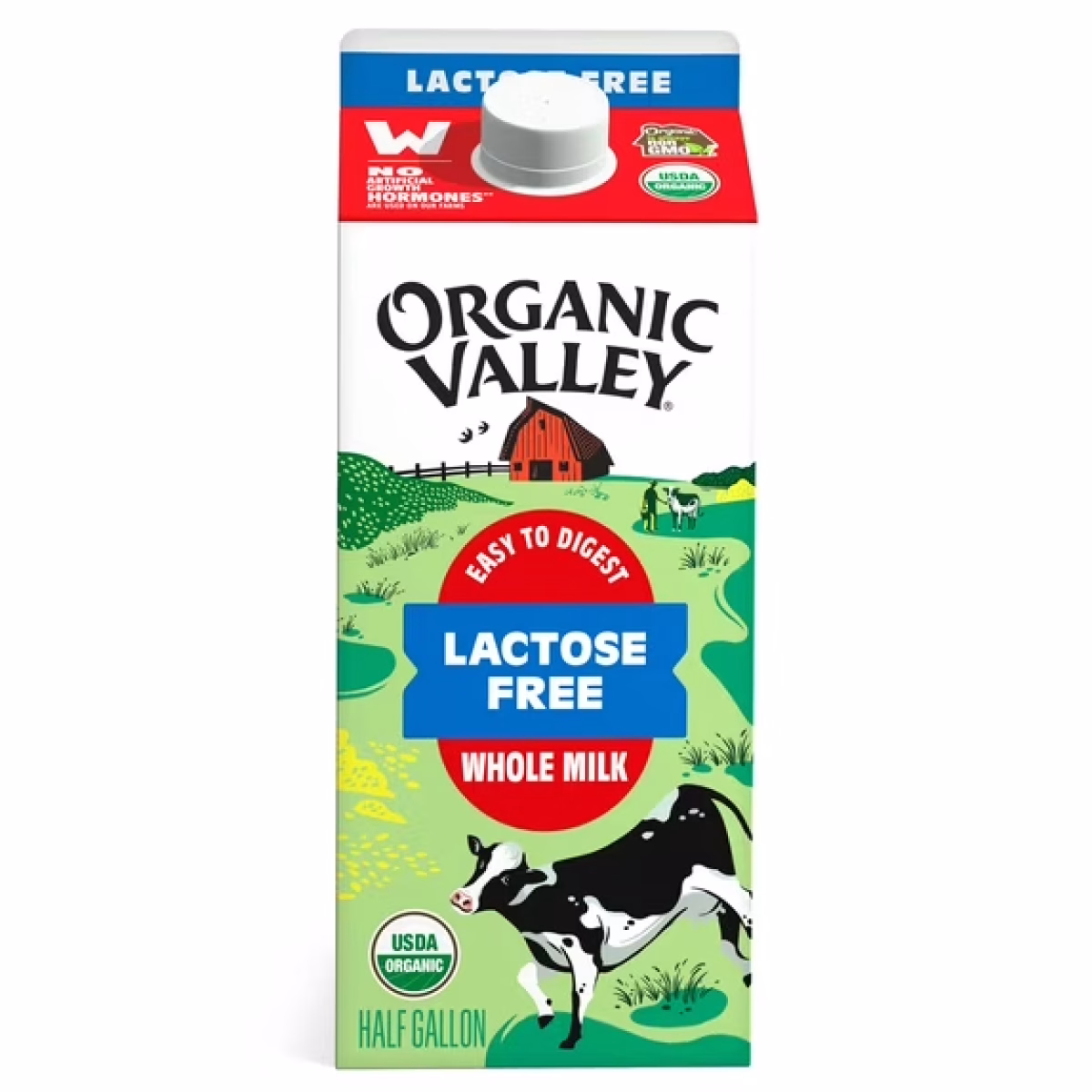 Organic Valley Organic Lactose Free Whole Milk, Half Gallon, 64 fl oz