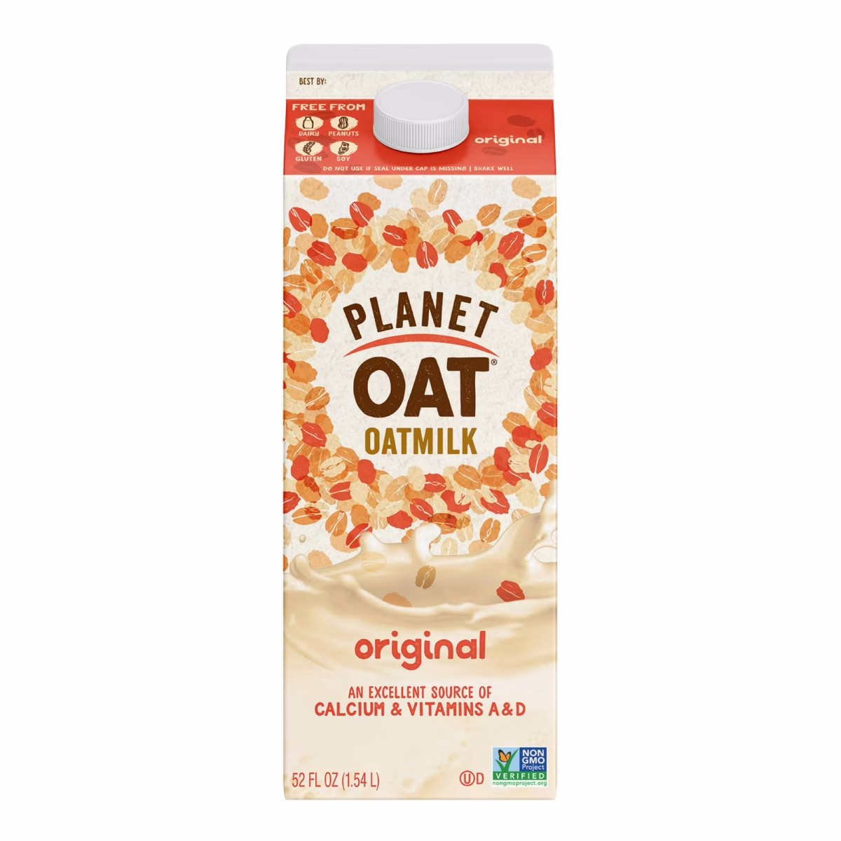 Planet Oat, Original Oatmilk, Dairy Free, 52 oz, Refrigerated Cardboard Carton