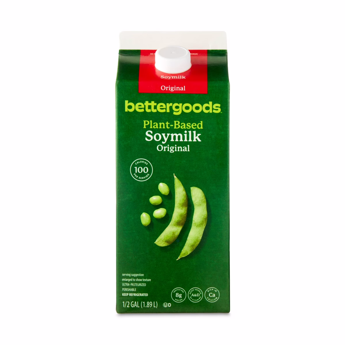 bettergoods Plant-Based Original Soy Milk, Half Gallon