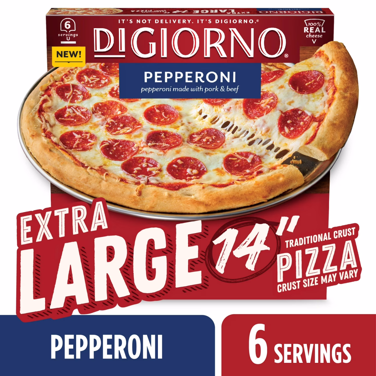 DiGiorno Pepperoni, Extra Large Pizza, 29 oz (Frozen)