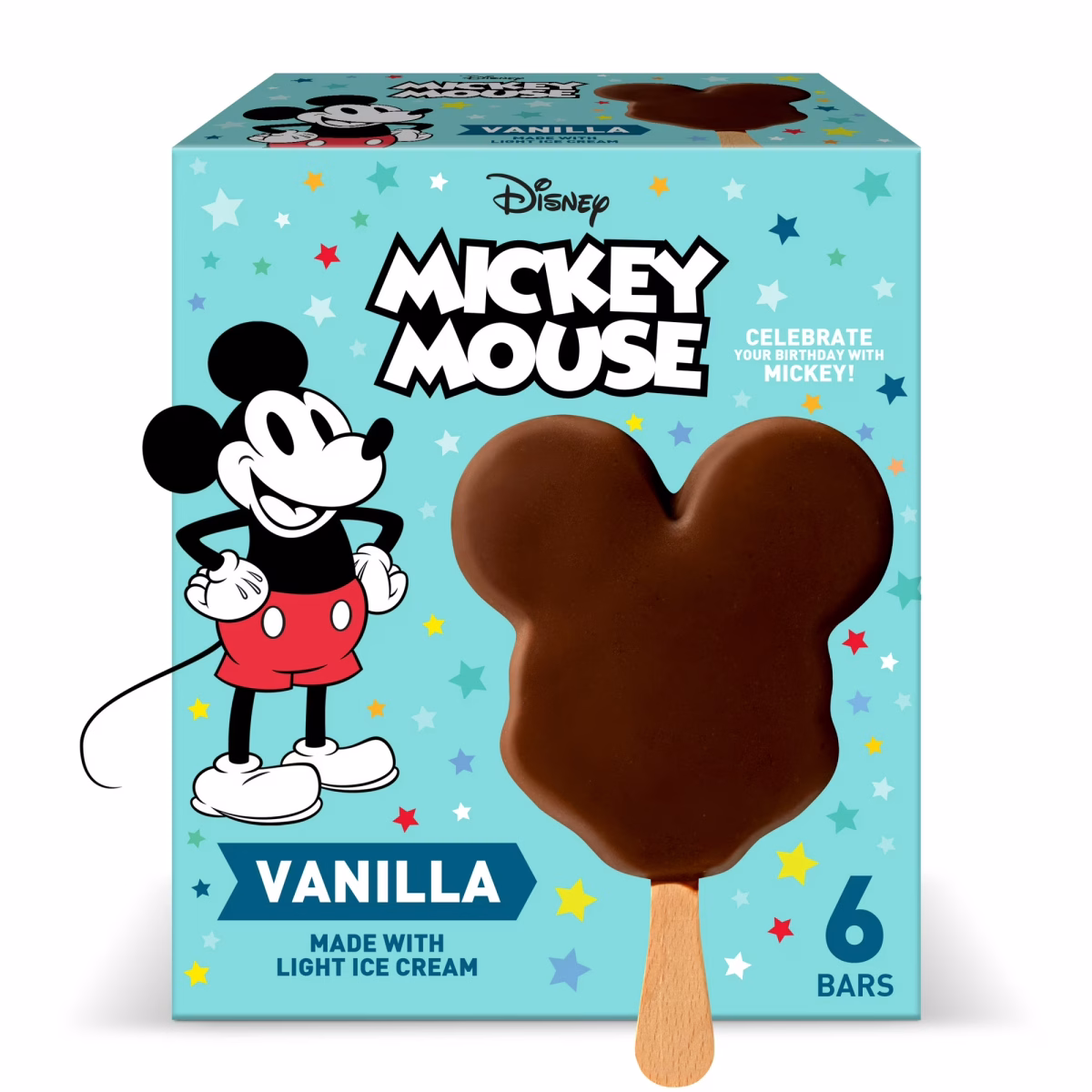 Disney Mickey Mouse Light Ice Cream Bars, 6 Count Package