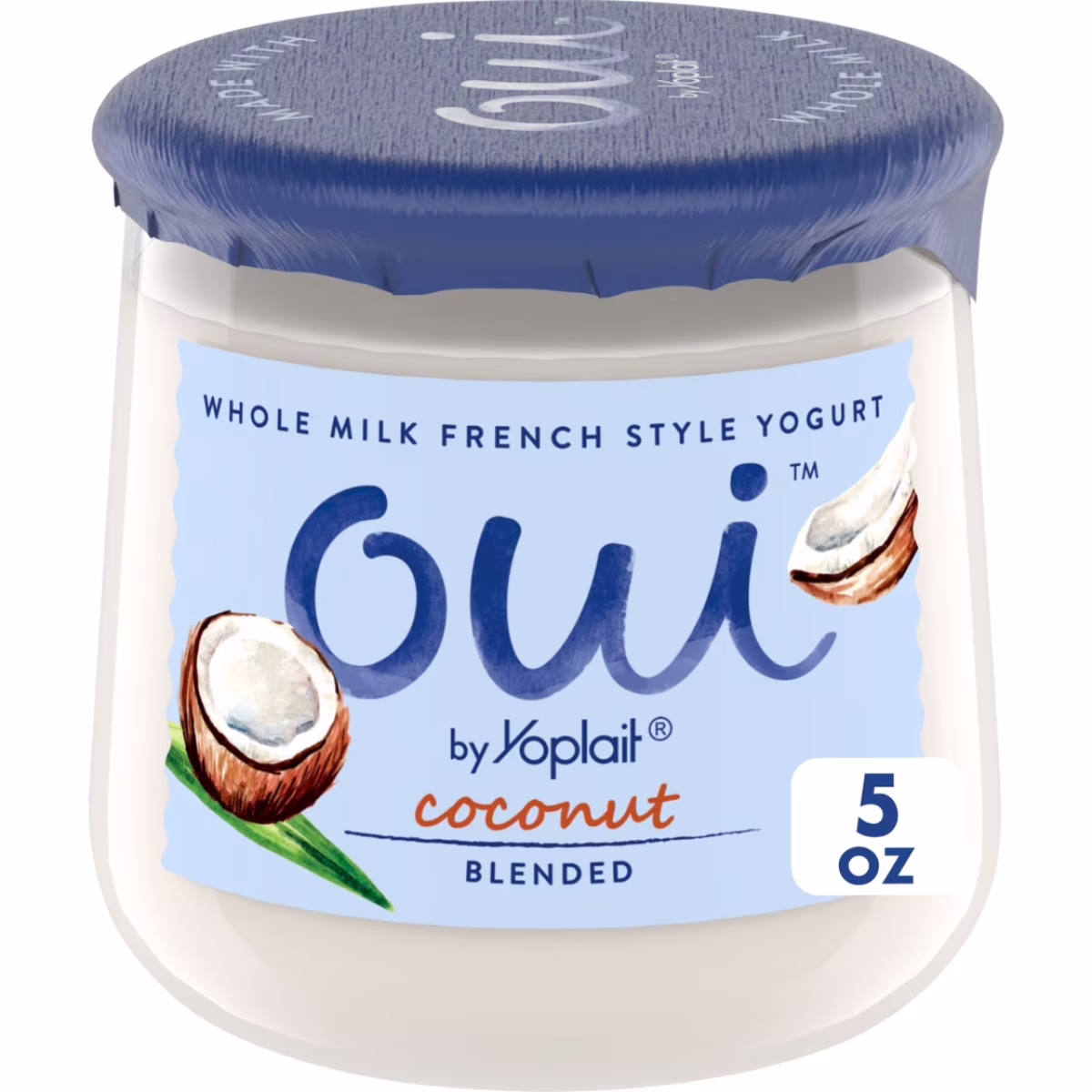 Oui by Yoplait French Style Coconut Whole Milk Yogurt, 5 OZ Jar