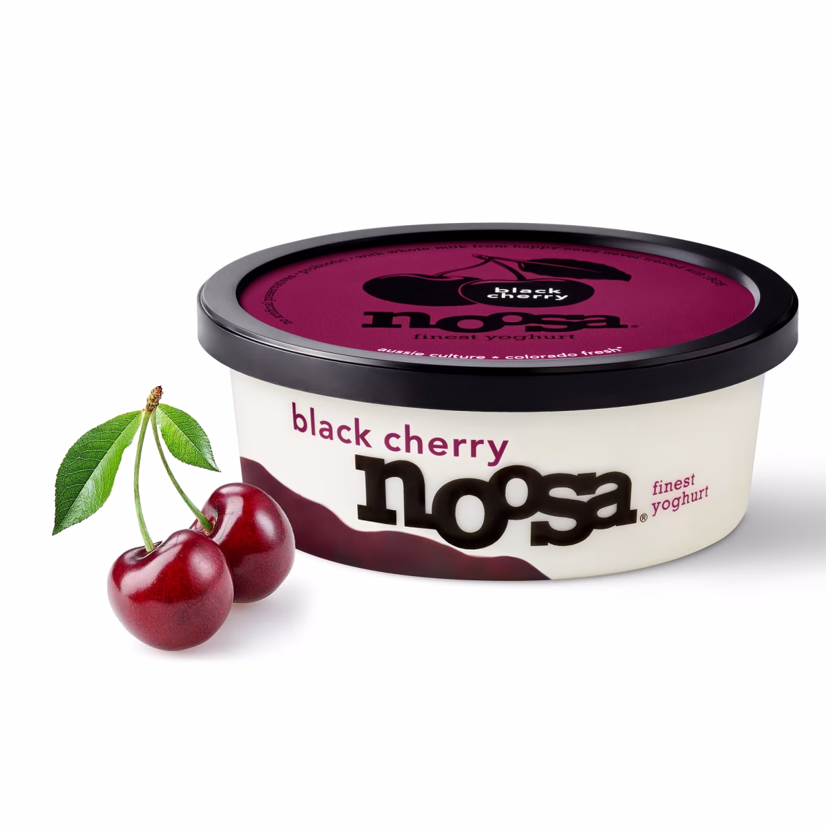 Noosa Yoghurt, Whole Milk Yogurt, Velvety Smooth & Creamy, Black Cherry, 8 oz Tub