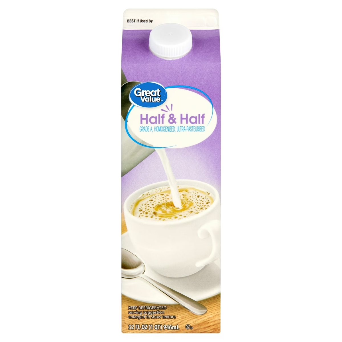 Great Value Half and Half Cream, 32 fl oz