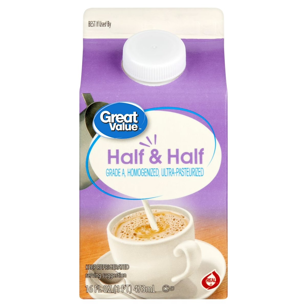 Great Value Half and Half, 16 fl oz