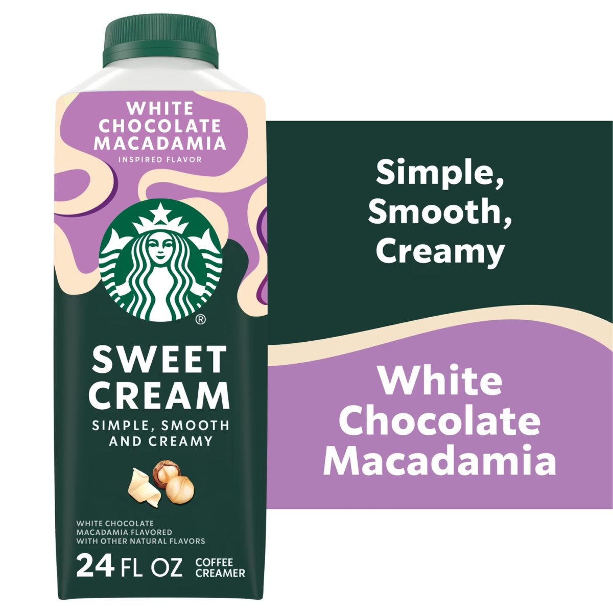 Starbucks Sweet Creamer with White Chocolate and Macadamia Flavor, Perfect for Cold Brew Coffee and Iced Coffee 24 fl oz