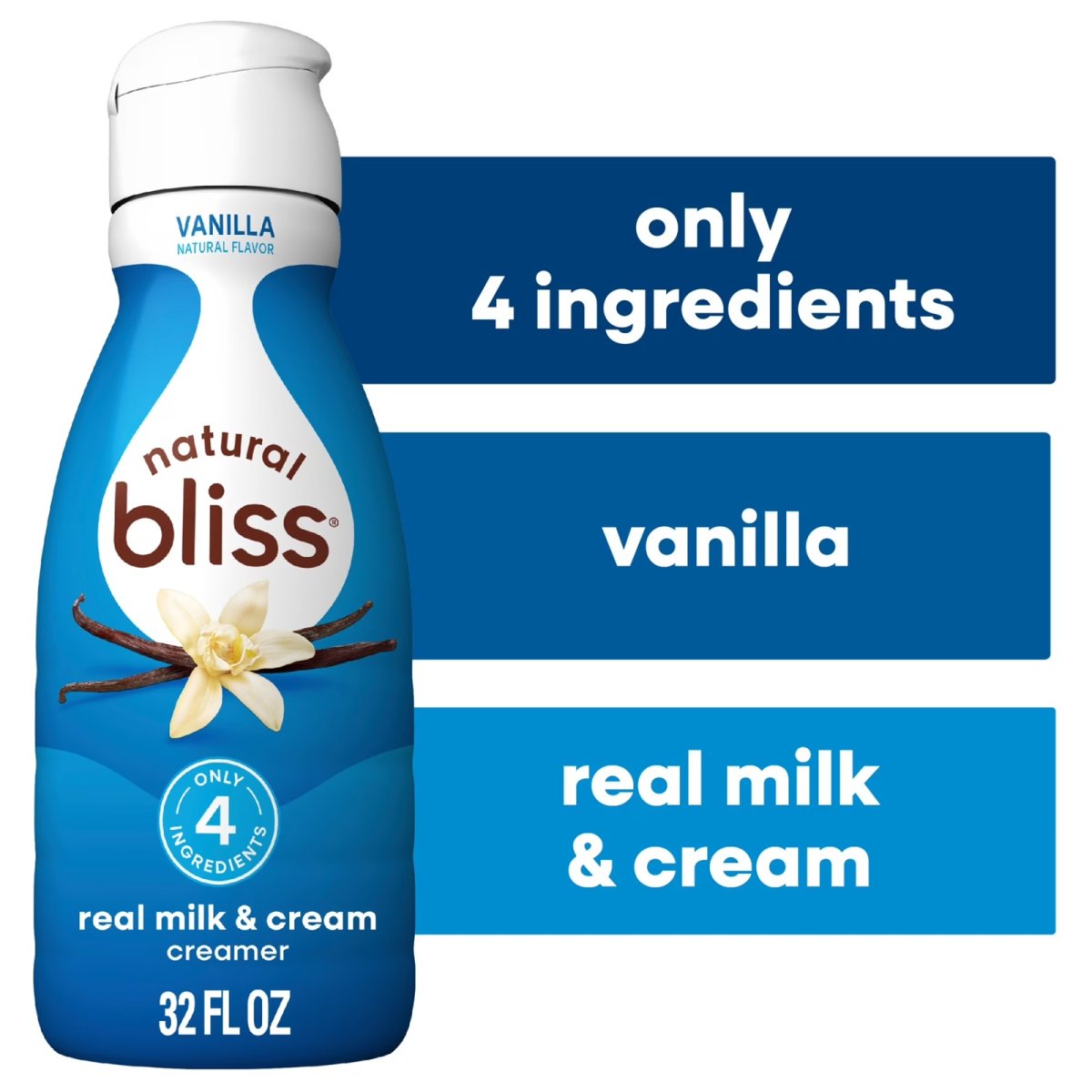 Natural Bliss Liquid Coffee Creamer, Vanilla Flavor, 32 Fl Oz