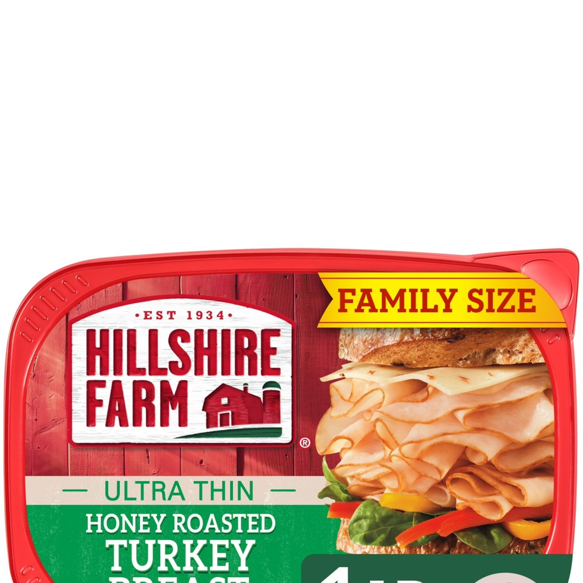 Hillshire Farm Honey Roasted Turkey Breast Deli Slices, Ultra-Thin, 16 oz Plastic Container, Refrigerated