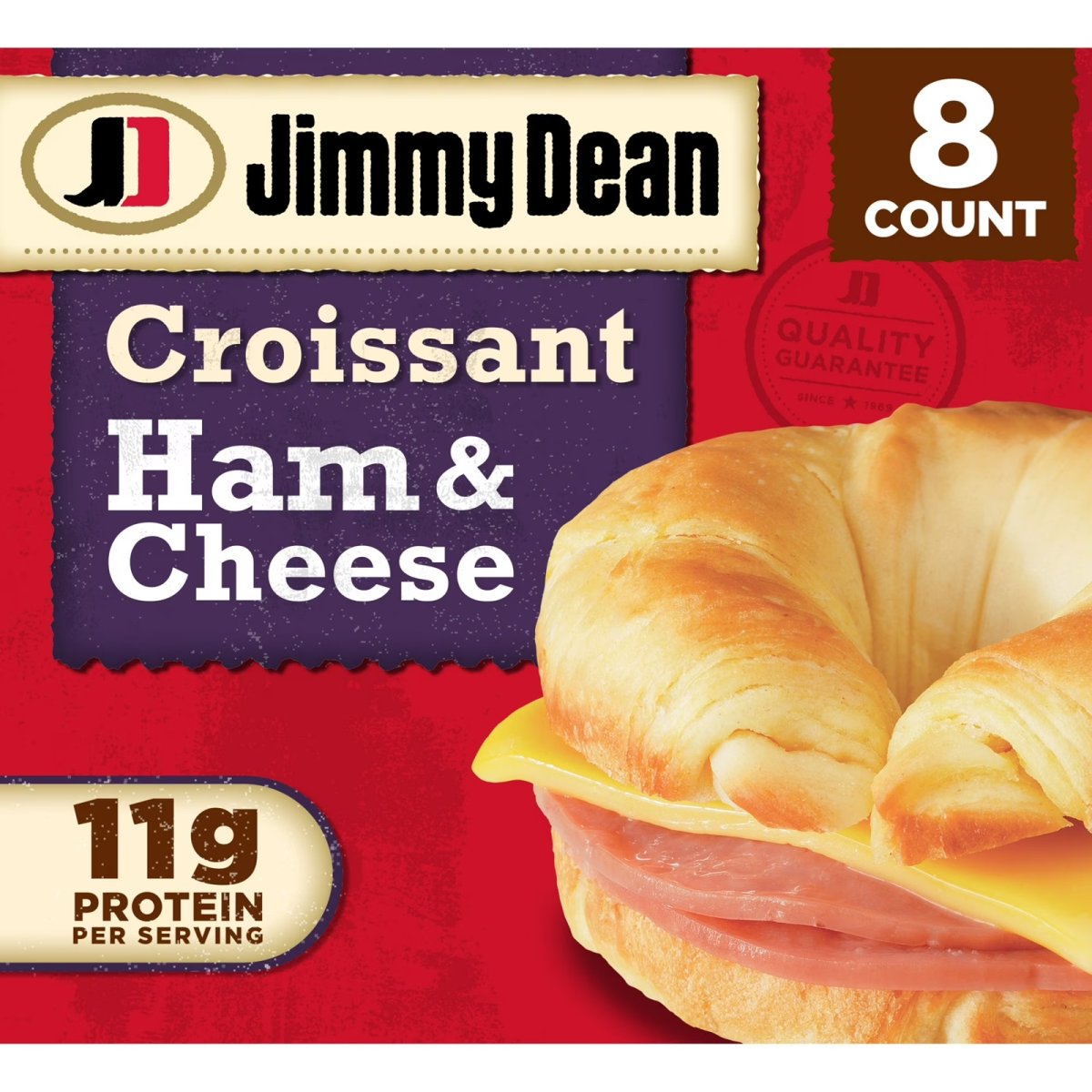Jimmy Dean Ham and Cheese Croissant Sandwich, 27.2 oz, 8 Count (Frozen)